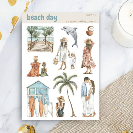 Stickers - Penpaling Paula - Beach day - 1 - Penpaling Paula - Tidformera