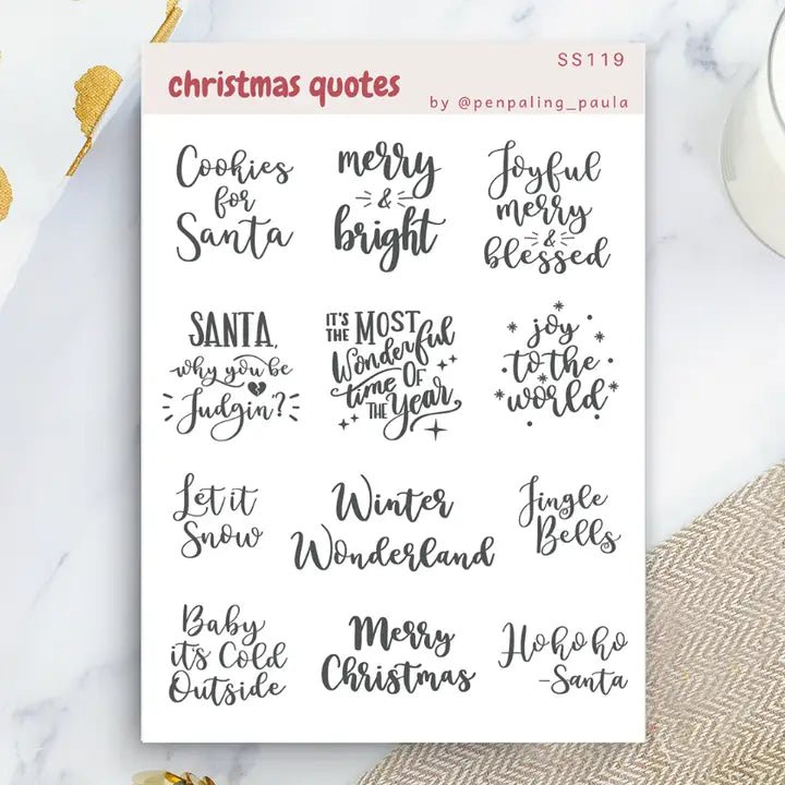 Stickers - Penpaling Paula - Christmas Quotes - 1 - Penpaling Paula - Tidformera