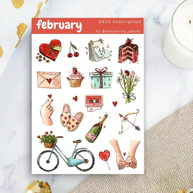 Stickers - Penpaling Paula - February - 1 - Penpaling Paula - Tidformera