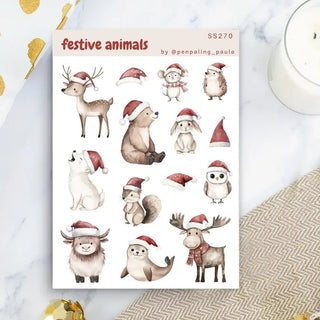 Stickers - Penpaling Paula - Festive Animals - 1 - Penpaling Paula - Tidformera