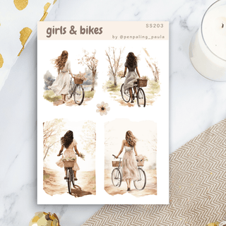 Stickers - Penpaling Paula - Girls & bikes - 1 - Penpaling Paula - Tidformera