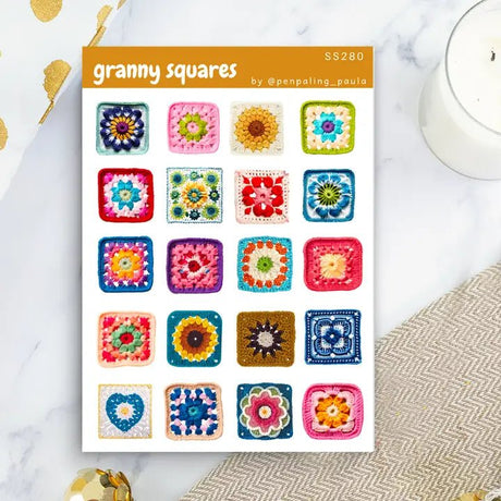 Stickers - Penpaling Paula - Granny squares - 1 - Penpaling Paula - Tidformera