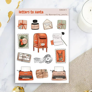 Stickers - Penpaling Paula - Letters To Santa - 1 - Penpaling Paula - Tidformera