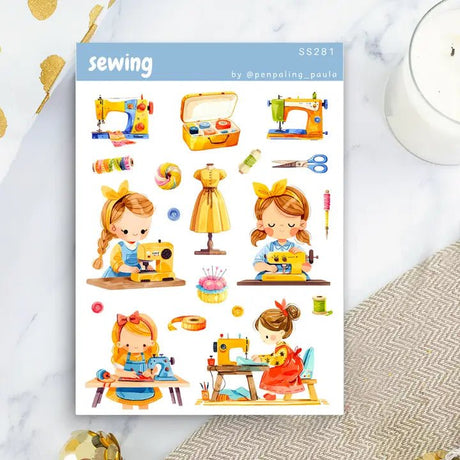 Stickers - Penpaling Paula - Sewing - 1 - Penpaling Paula - Tidformera