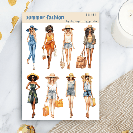 Stickers - Penpaling Paula - Summer fashion - 1 - Penpaling Paula - Tidformera