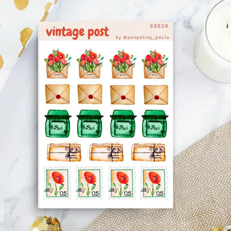 Stickers - Penpaling Paula - Vintage Post - 1 - Penpaling Paula - Tidformera