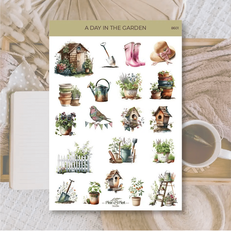Stickers Plan & Plot Studio Vinyl - A Day in the Garden - 3 - Plan & Plot Studio - Tidformera