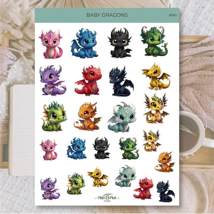 Stickers Plan & Plot Studio Vinyl - Baby Dragons - 1 - Plan & Plot Studio - Tidformera
