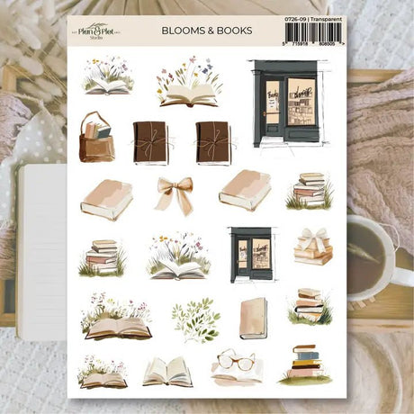Stickers Plan & Plot Studio Vinyl - Blooms & Books - 1 - Plan & Plot Studio - Tidformera