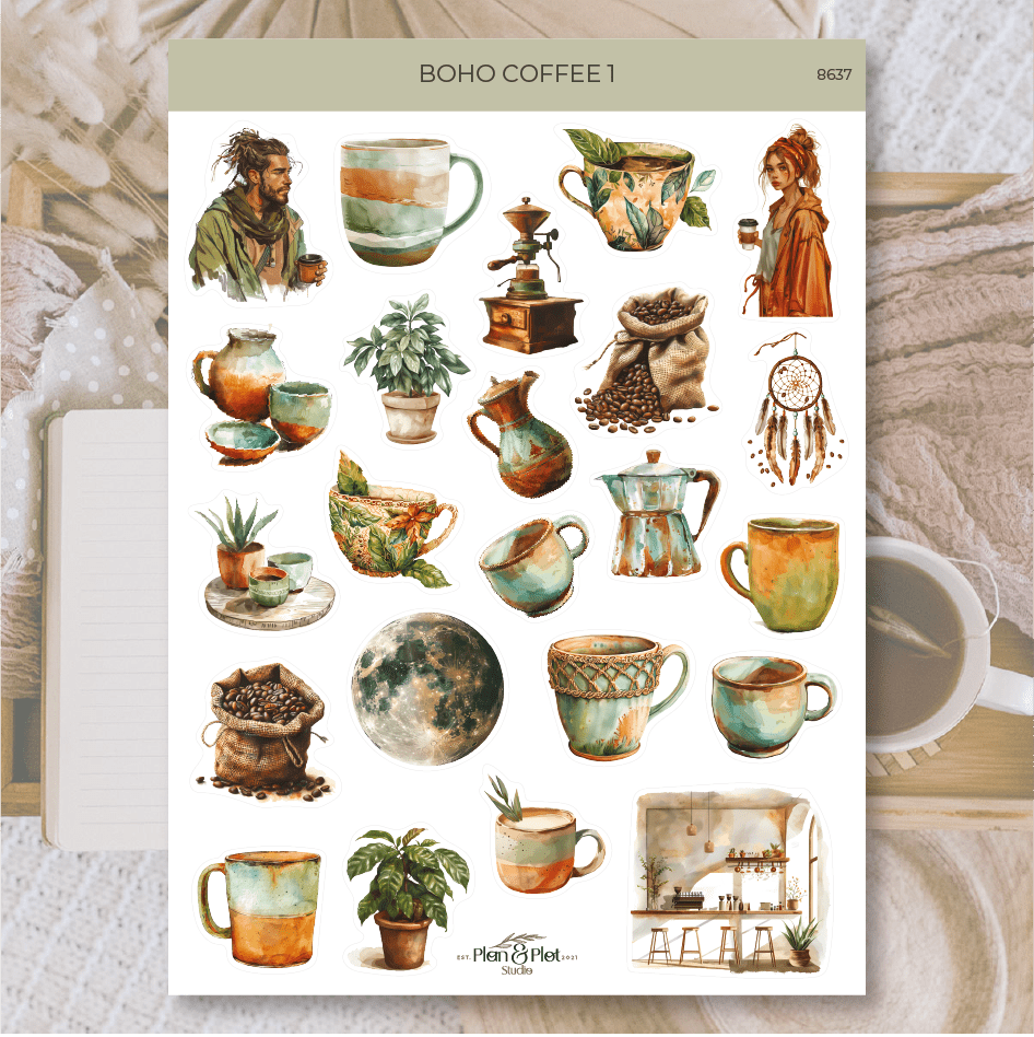 Stickers Plan & Plot Studio - Vinyl - Boho coffee 1 - 1 - Plan & Plot Studio - Tidformera