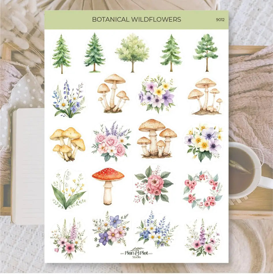 Stickers Plan & Plot - Botanical wildflowers | Tidformera