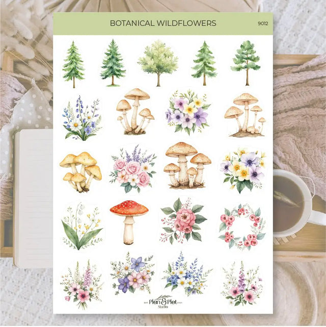 Stickers Plan & Plot Studio Vinyl - Botanical wildflowers - 1 - Plan & Plot Studio - Tidformera