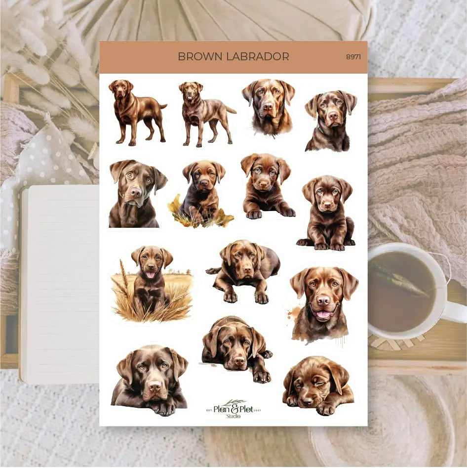Stickers Plan & Plot Studio - Brown Labrador | Tidformera