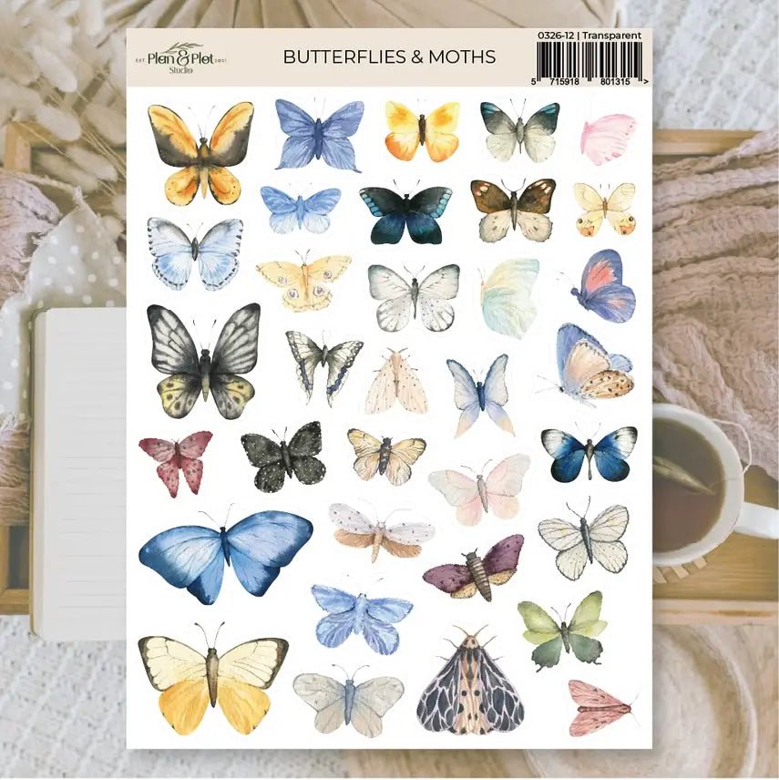 Stickers Plan & Plot Studio Vinyl - Butterflies & Moths – Tidformera