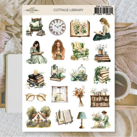 Stickers Plan & Plot Studio Vinyl - Cottage Library - 1 - Plan & Plot Studio - Tidformera