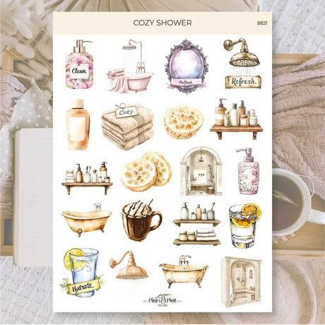 Stickers Plan & Plot Studio Vinyl - Cozy Shower - 1 - Plan & Plot Studio - Tidformera