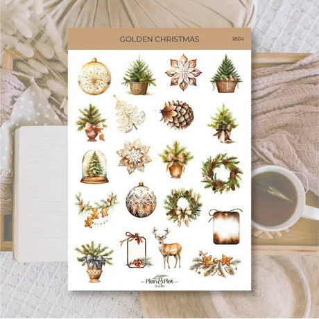 Stickers Plan & Plot Studio Vinyl - Golden Christmas - 1 - Plan & Plot Studio - Tidformera
