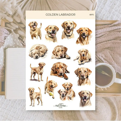 Stickers Plan & Plot Studio Vinyl - Golden labrador - 1 - Plan & Plot Studio - Tidformera