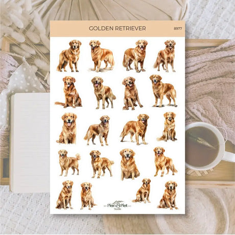 Stickers Plan & Plot Studio Vinyl - Golden retriver - 1 - Plan & Plot Studio - Tidformera