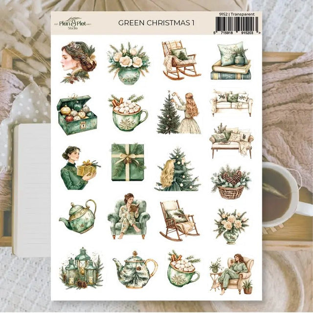 Stickers Plan & Plot Studio Vinyl - Green Christmas 1 - 1 - Plan & Plot Studio - Tidformera