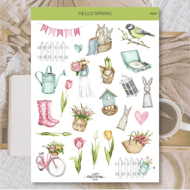 Stickers Plan & Plot Studio Vinyl - Hello Spring - 1 - Plan & Plot Studio - Tidformera
