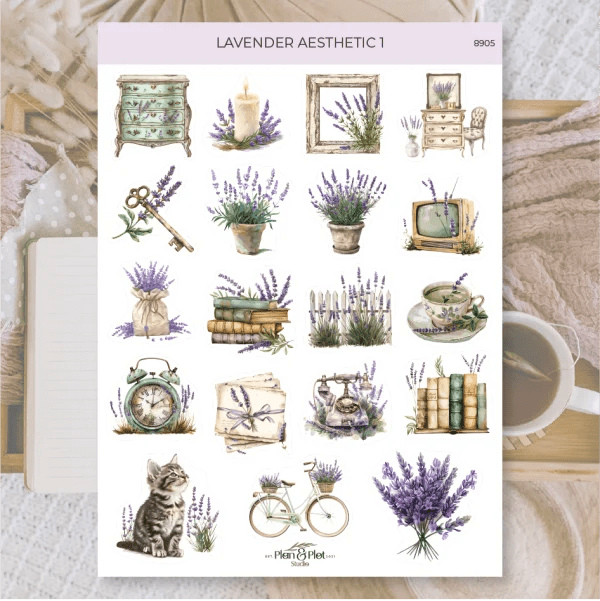 Stickers Plan & Plot Studio Vinyl - Lavender aesthetic 1 - 1 - Plan & Plot Studio - Tidformera
