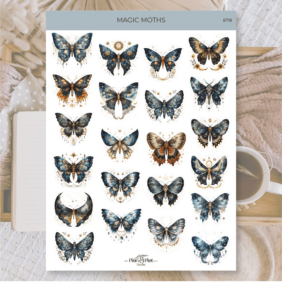 Stickers Plan & Plot Studio - Vinyl - Magic moths - 1 - Plan & Plot Studio - Tidformera