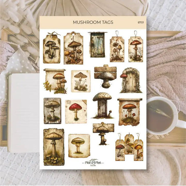 Stickers Plan & Plot Studio Vinyl - Mushroom Tags - 1 - Plan & Plot Studio - Tidformera