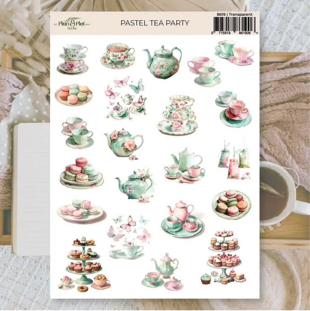 Stickers Plan & Plot Studio Vinyl - Pastel Tea Party - 1 - Plan & Plot Studio - Tidformera