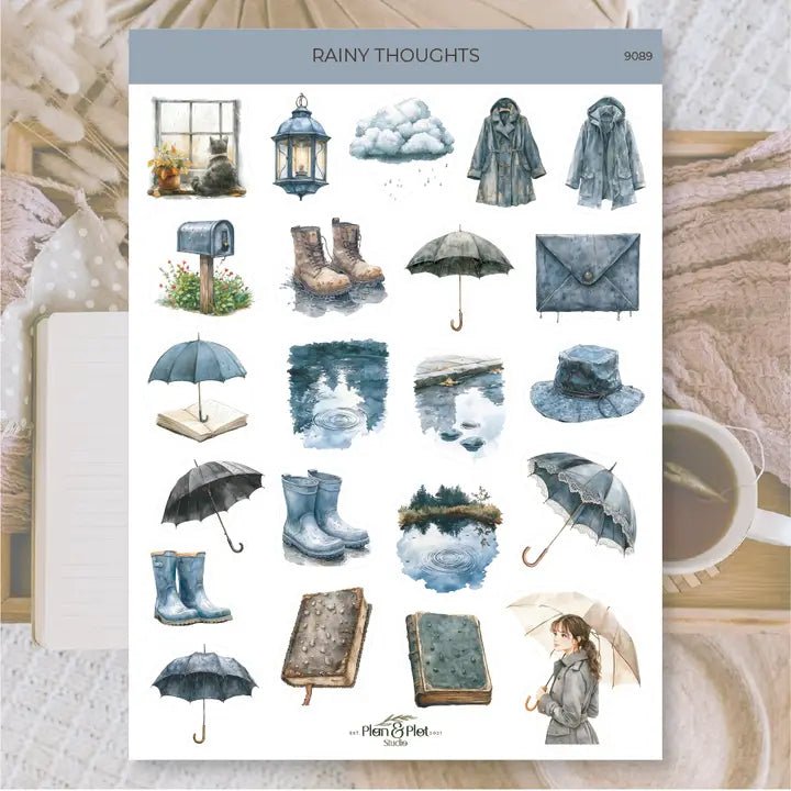Stickers Plan & Plot Studio Vinyl - Rainy thoughts - 1 - Plan & Plot Studio - Tidformera