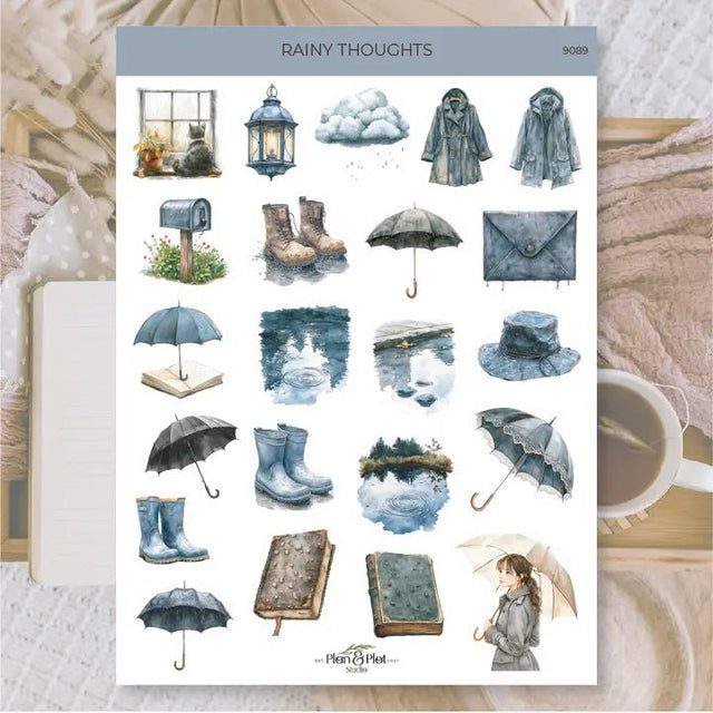 Stickers Plan & Plot Studio Vinyl - Rainy thoughts - 1 - Plan & Plot Studio - Tidformera