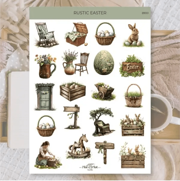 Stickers Plan & Plot Studio Vinyl - Rustic Easter 1 - 1 - Plan & Plot Studio - Tidformera