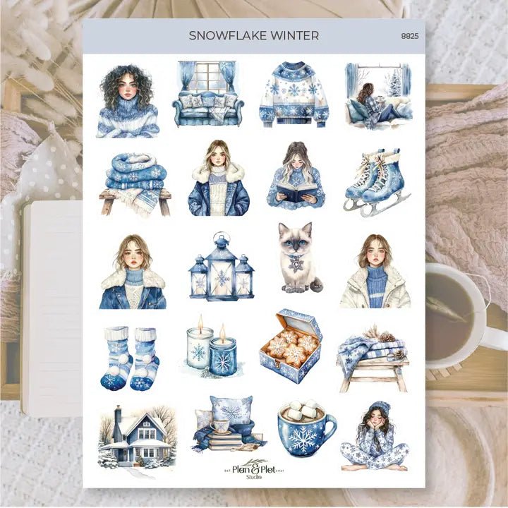 Stickers Plan & Plot Studio Vinyl - Snowflake Winter - 1 - Plan & Plot Studio - Tidformera