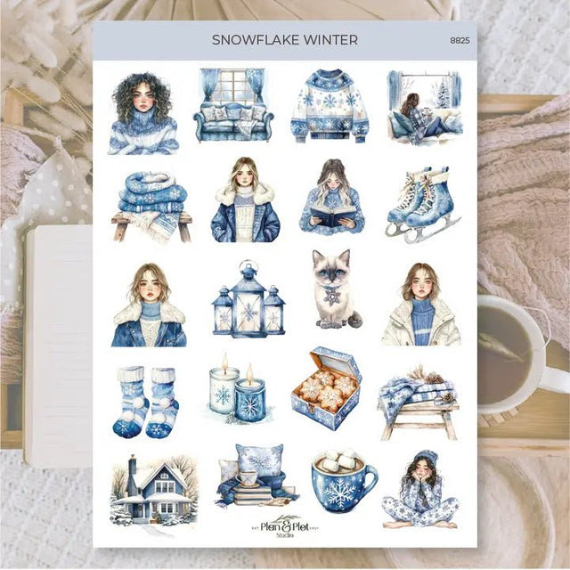 Stickers Plan & Plot Studio Vinyl - Snowflake Winter - 1 - Plan & Plot Studio - Tidformera