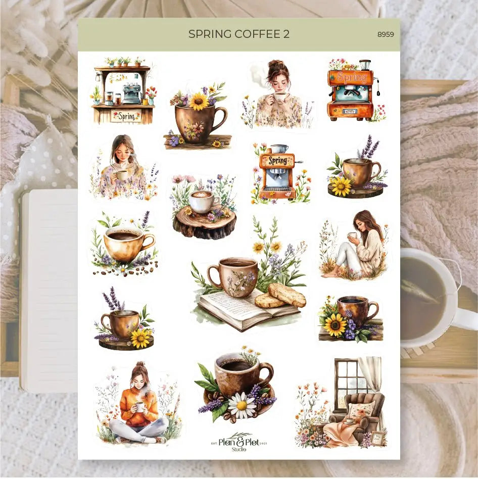 Stickers Plan & Plot Studio - Spring coffee 2 | Tidformera