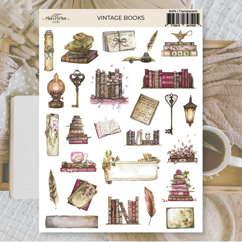 Stickers Plan & Plot Studio Vinyl - Vintage Books – Tidformera