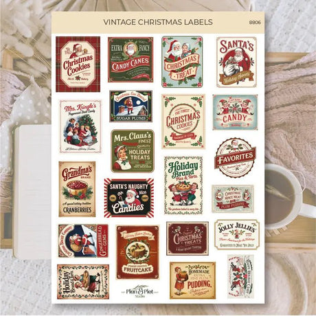 Stickers Plan & Plot Studio Vinyl - Vintage Christmas Labels - 1 - Plan & Plot Studio - Tidformera