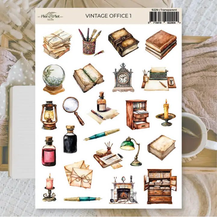 Stickers Plan & Plot Studio Vinyl - Vintage Office 1 – Tidformera
