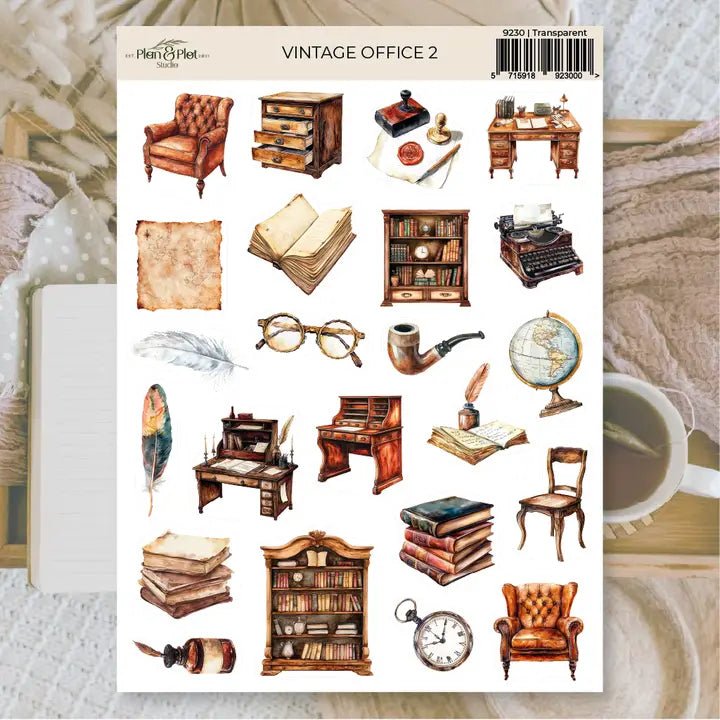 Stickers Plan & Plot Studio Vinyl - Vintage Office 2 – Tidformera