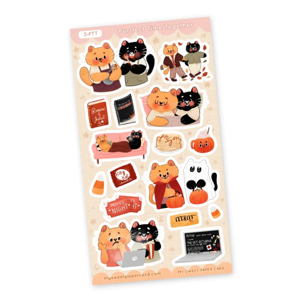 Stickers - Purr-Fect Time Together - 1 - My Sweet Paper Card - Tidformera