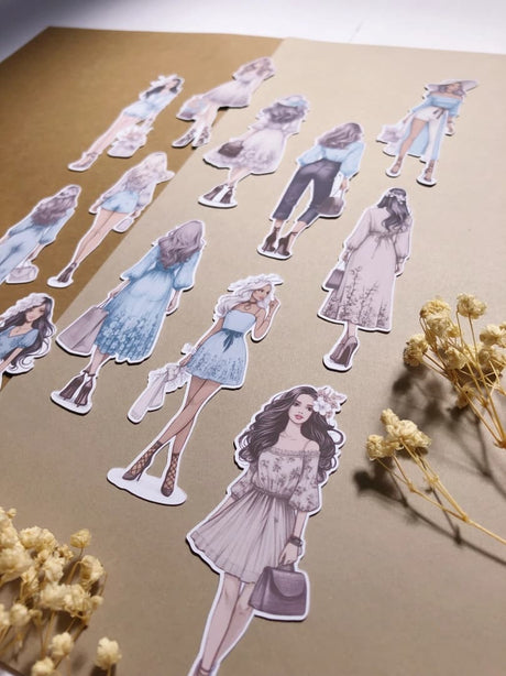 Stickers - T's Stationery - Blue Spring Girls - 3 - T's Stationery - Tidformera