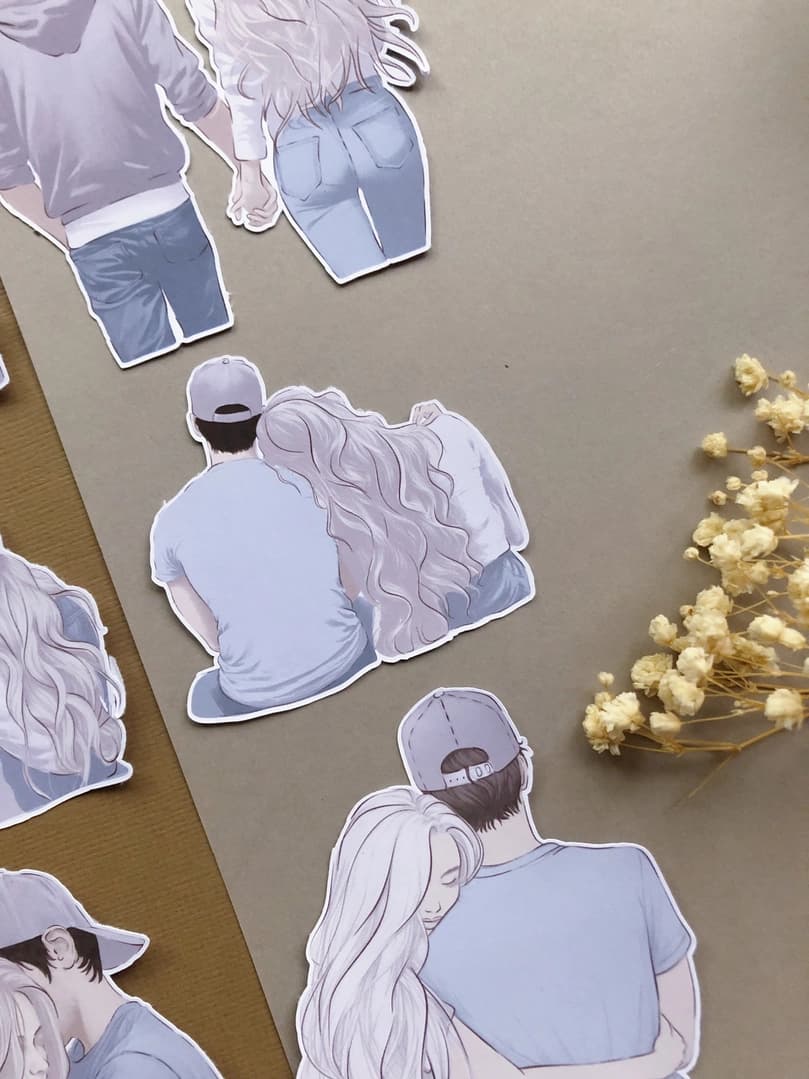 Stickers - T's Stationery - Couple - 4 - T's Stationery - Tidformera