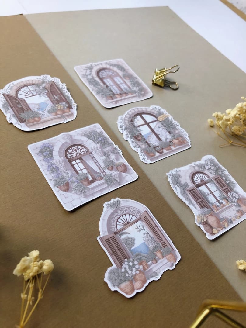 Stickers - T's Stationery - Mediterranean Windows - 4 - T's Stationery - Tidformera