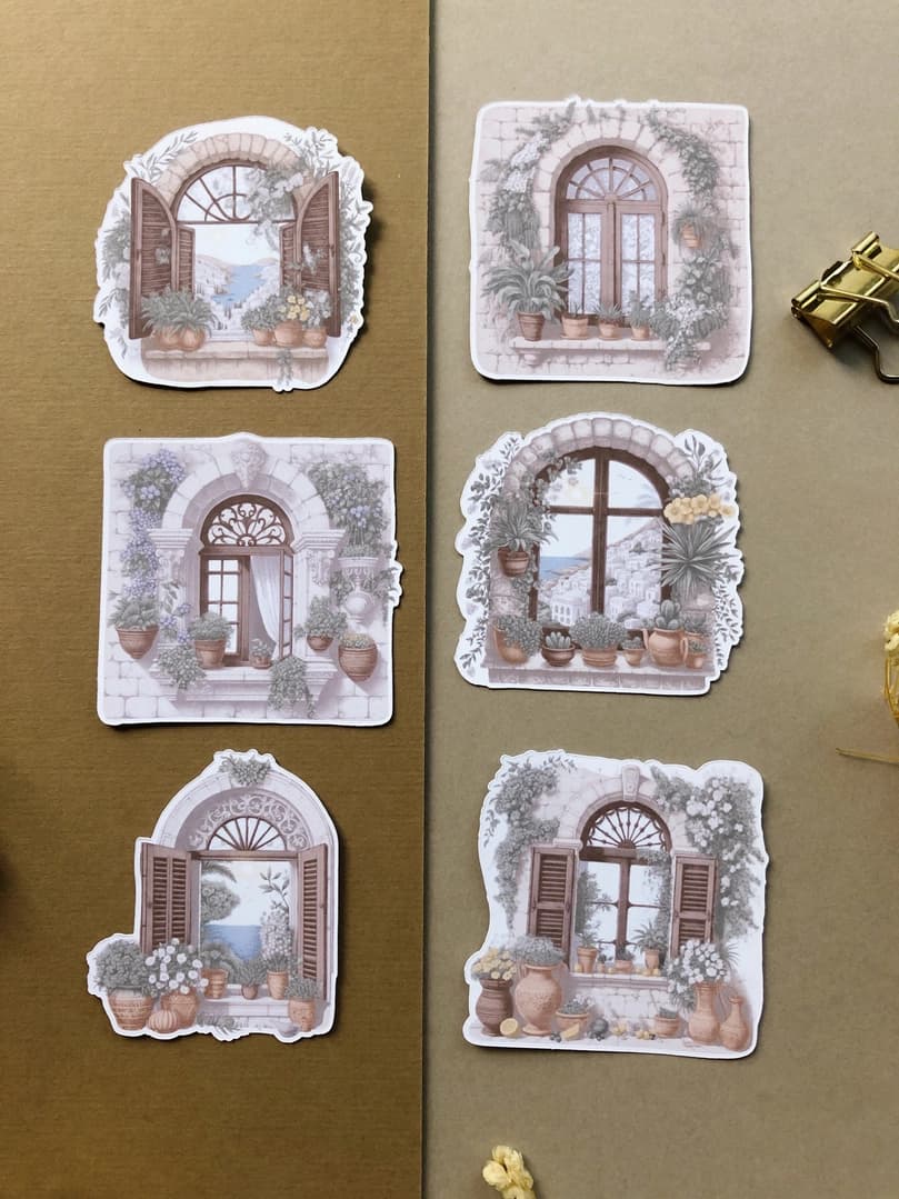 Stickers - T's Stationery - Mediterranean Windows - 3 - T's Stationery - Tidformera
