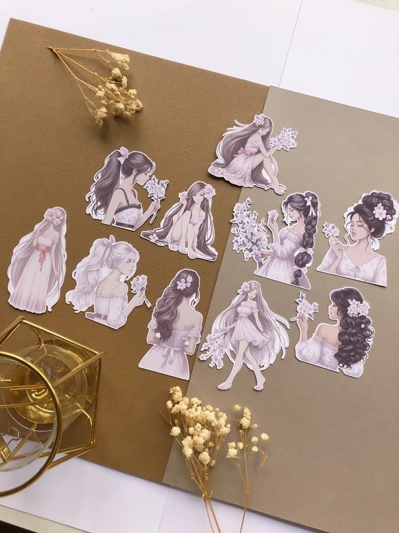 Stickers - T's Stationery - Sakura Goddess - 3 - T's Stationery - Tidformera