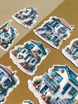 Stickers - T's Stationery - Tiny Greek House - 4 - T's Stationery - Tidformera