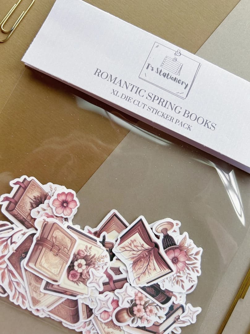 Stickers - T's Stationery - XL Romantic spring Books - 6 - T's Stationery - Tidformera