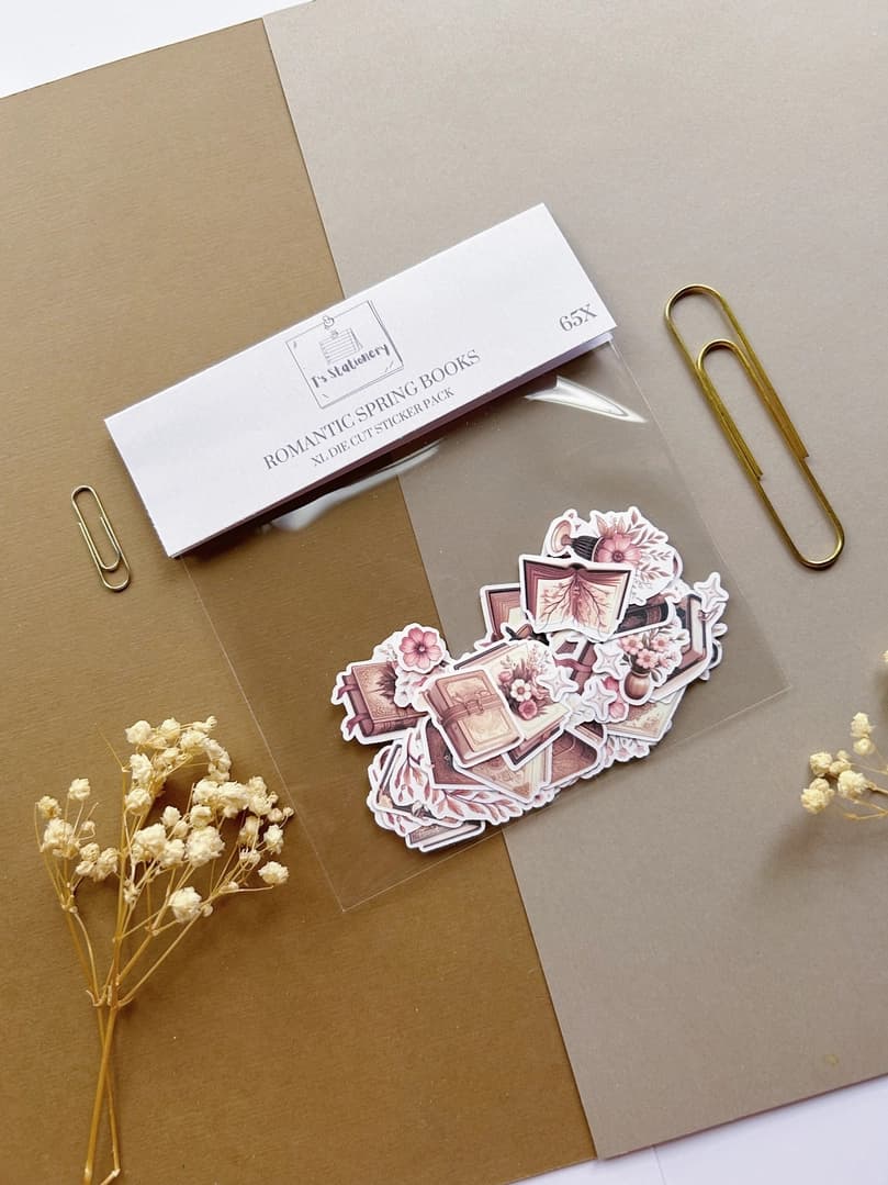 Stickers - T's Stationery - XL Romantic spring Books - 4 - T's Stationery - Tidformera