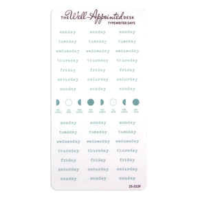 Stickers - Typewriter Days Weekly - Blue - 1 - The Well-Appointed Desk - Tidformera