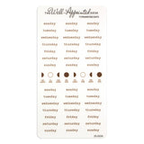 Stickers - Typewriter Days Weekly - Brown - 1 - The Well-Appointed Desk - Tidformera